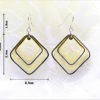 Boucles d'oreilles quilling losanges bicolore noir et jaune – Image 2