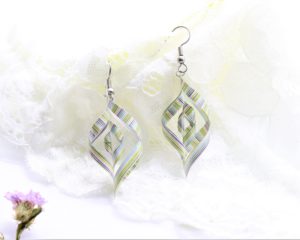 Boucles d'oreilles papier découpé spirales