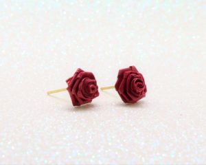 Clous d’oreilles origami roses