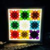 Tableau avec ou sans rétroéclairage fleurs multicolores en origami – Image 2