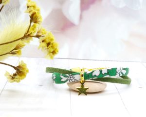 Bracelet liberty avec breloque mini étoile dorée en acier